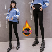 576 Pregnant Woman Plus Suede Small Leggings Winter Thickened Tobellied Pants Pencil Pants Outside of Damp Pants