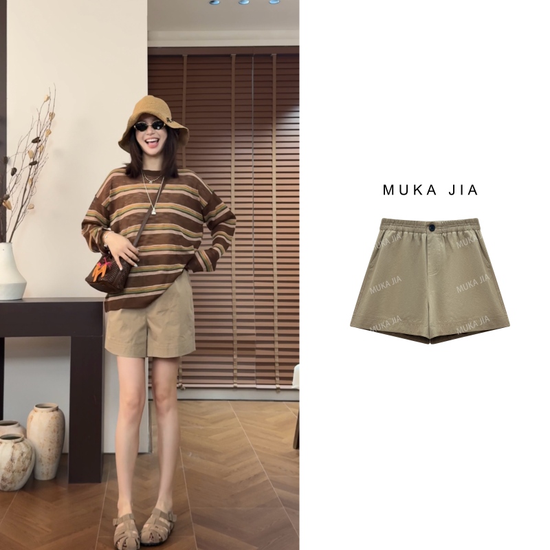 Mukajia [Walking Shorts] Summer Korean Style Versatile Slimming Casual Loose Fashionable Design Shorts
