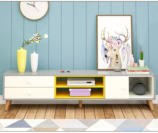 tivi asanzo 50 inch Tủ tivi đơn giản Bắc Âu kết hợp bàn cà phê đơn giản kết hợp tủ tivi đơn giản Phòng khách kiểu Nhật hiện đại - TV ti vi