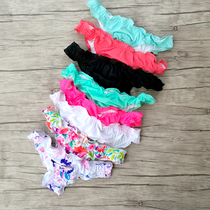 New style girls thong sexy swimming trunks female ruffle edge low waist cute briefs Bikini single piece half-pack hip sea