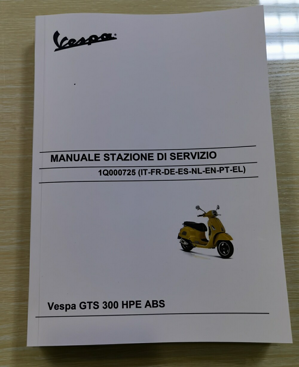 Vespa Vespa GTS300 HPE ABS 2020 Locomotive Maintenance Manual in English