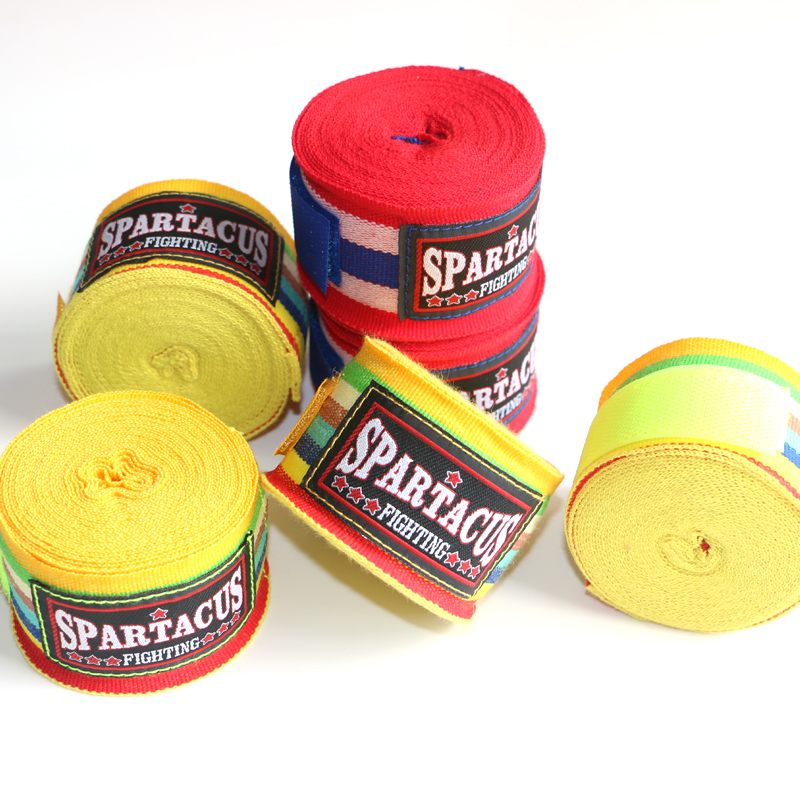 Spartacus boxing gloves rainbox stripes boxing bandage Thai tie lady's model customizable