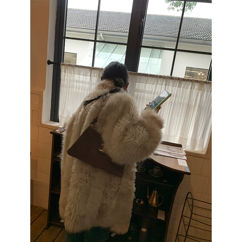 Import woolen long jacket, mid-length