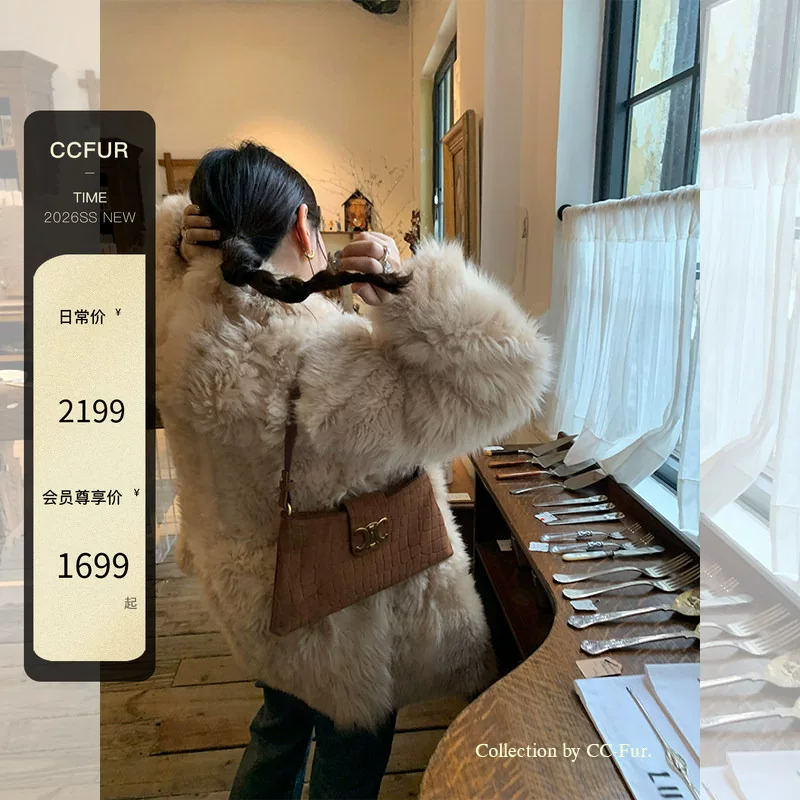 Import woolen long jacket, mid-length
