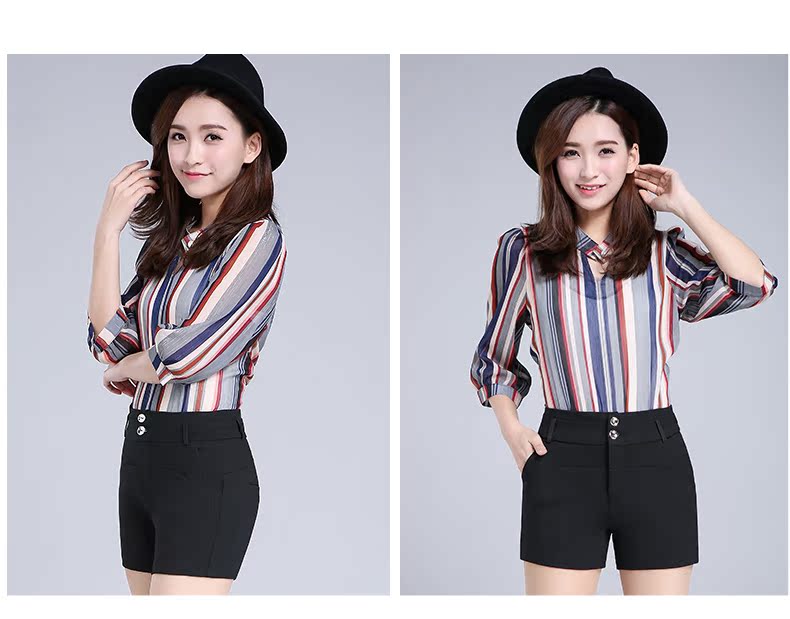 Quần short mùa thu đông 2018 nữ mới eo cao thẳng giản dị mùa thu trung niên mẹ phù hợp với mùa thu đáy mặc quần sooc đũi nữ