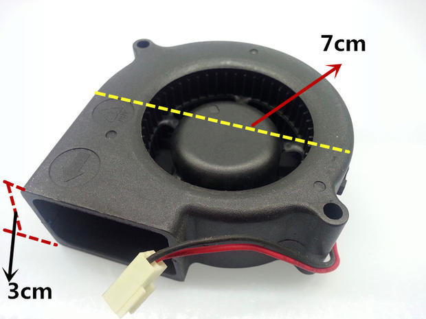 Double Ball fan blower diameter 7CM thick 3CM turbo fan oversized wind bore 8cm 7030