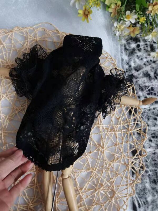 Pet Clothes, Lace Outfit for Small Dogs, Pullover Spring/Summer Base Shirt, Black Hollow Breathable Two-Sleeve Shirt for Teddy and Chihuahua Pet Clothes, Lace Outfit for Small Dogs, Pullover Spring/Summer Base Shirt, Black Hollow Breathable Two-Sleeve Shirt for Teddy and Chihuahua