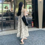 Пляжное платье, летняя юбка, коллекция 2023, цветочный принт, в цветочек, популярно в интернете, изысканный стиль