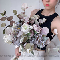 Simulation bouquet wedding hands to hold bridal bridal govt photo photo photo plish purple ins wind little fresher and super fairy