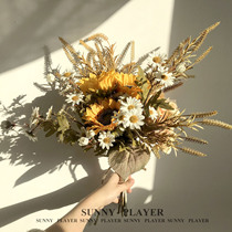 Sunflower Bouquet Simulation Bouquet Wedding Wedding Hands Touted Bridal Wedding Dresses Photo Studio Props Sen Korean style