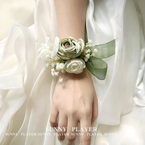 Han Style Meritocratic Wrist Floral Bridal Bridal Chest Flower Wedding Handmaid Flowers Bridesmaid Small Freshens Green Bracelet