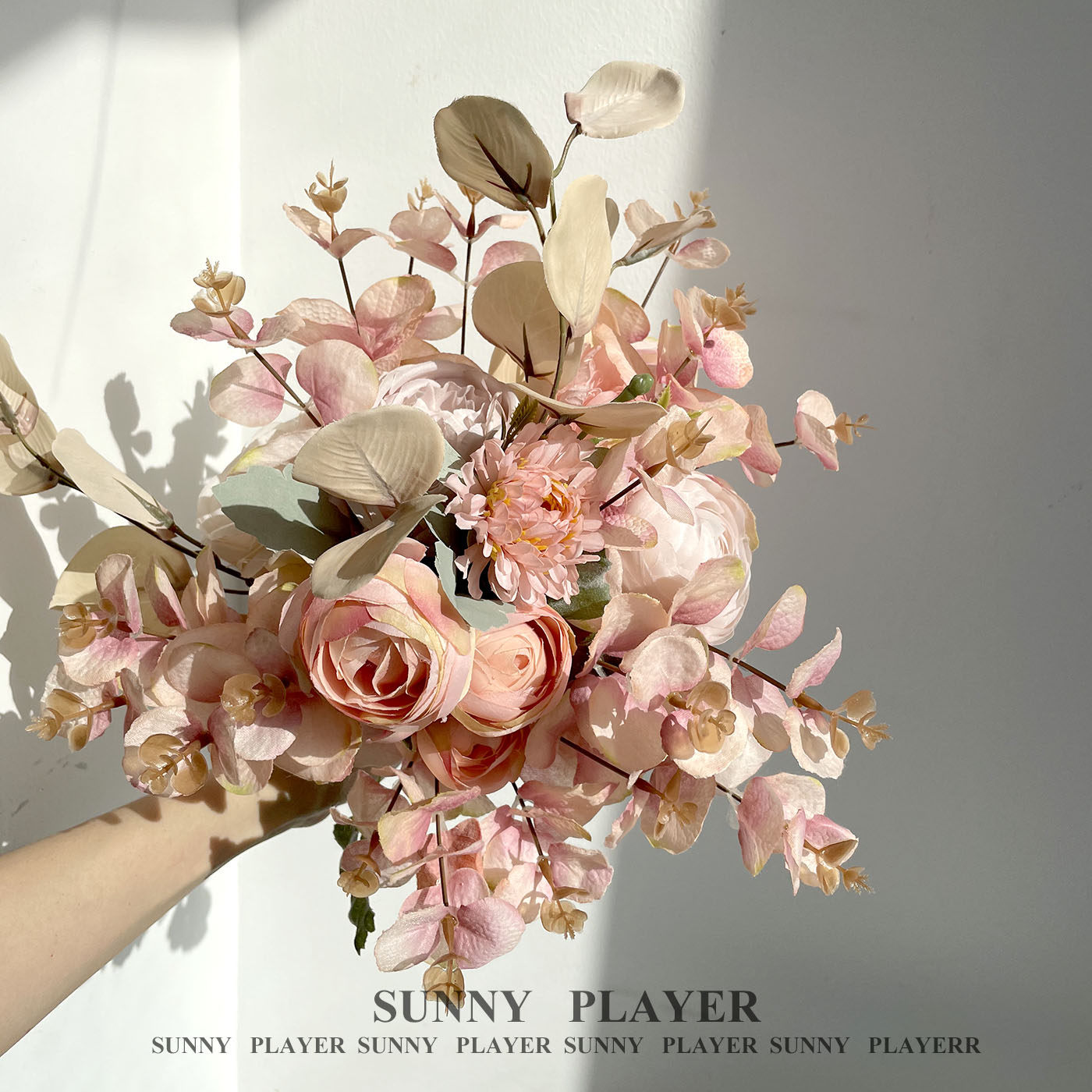 Simulation Flower Bouquet Wedding Wedding Bridal Hand Held Flowers Peony Wedding Wedding photo photo gallery Props Mori collar certificate upscale