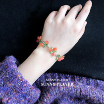 Wrist wreath Bridal wedding Korean beauty small fresh cranberry bracelet Wedding bridesmaid sister group Xiuhe dress