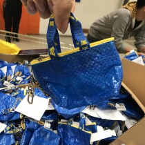 IKEA domestic mini mini woven bag change key ring bag Small red book recommended card bag limited edition