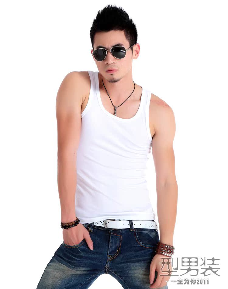 Áo vest bó sát thể dục nam thấm mồ hôi cổ tròn Phiên bản Hàn Quốc của nam Slim Slim cotton co giãn cao 943 áo lót nam sát nách