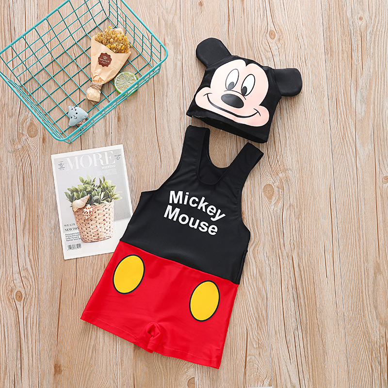 Minnie Mickey Người mẫu ba chiều trẻ em gái mặc đồ bơi nam và nữ dễ thương áo tắm một mảnh - Bộ đồ bơi của Kid đồ bơi trẻ em nữ 10 tuổi