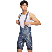 Jieku Spring and Summer New DoubleTree Mens Bib Shorts Quick-Drying Competitive Style Double Arrow Long Distance Padded Crotch Cycling Pants