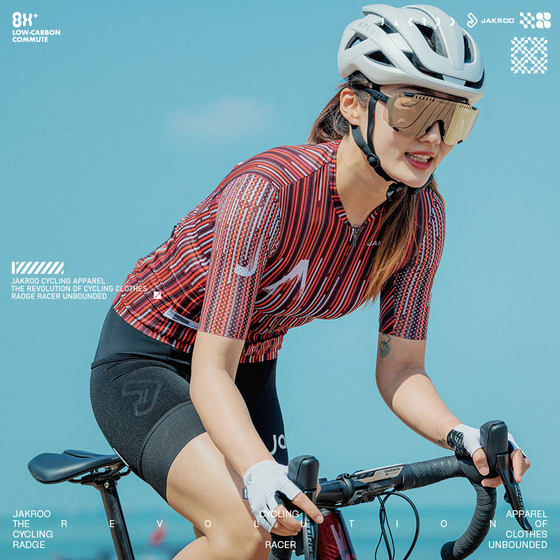 Jakroo Jieku 봄/여름 사이클링 의류 여성용 반팔 자전거 야외 통기성 및 편안한 장비 사이클링 사이클링 탑