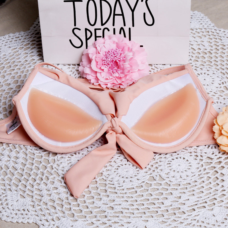 Bikini small chest special 3D silicone bra insert underwear dumpling pad thick silicone chest pad s25