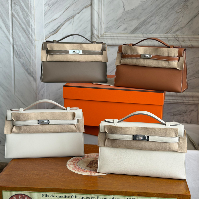 Hand-Sewn Mini Kelly Bag First Generation Wax Thread Swift Calfskin Mini Kl Handbag for Women