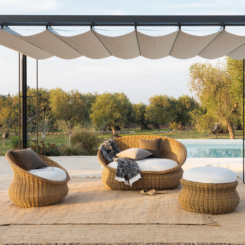 Fashion outdoor rattan sofa courtyard villa leisure rattan sofa chair outdoor balcony rattan sofa coffee table combination