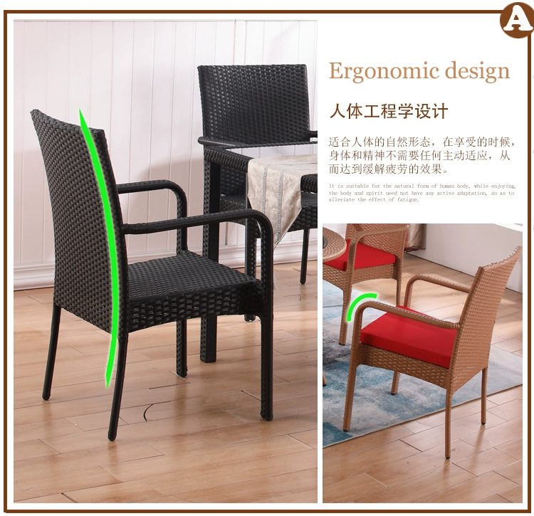 Ghế wicker giải trí Ghế và ghế ban công năm mảnh Vườn ngoài trời Bàn trà mây