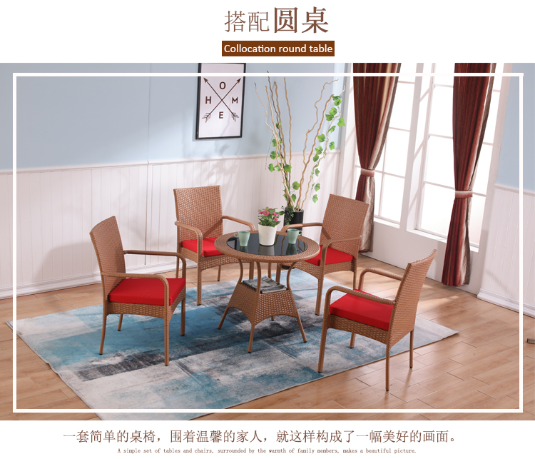 Ghế wicker giải trí Ghế và ghế ban công năm mảnh Vườn ngoài trời Bàn trà mây bàn ghế ăn ngoài trời