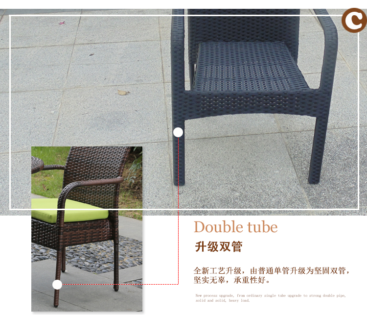 Ghế wicker giải trí Ghế và ghế ban công năm mảnh Vườn ngoài trời Bàn trà mây bàn ghế ăn ngoài trời