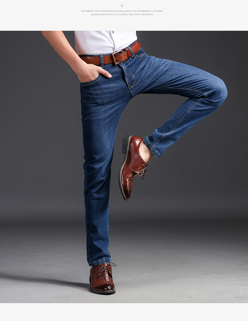 Hàng ngày đặc biệt jeans nam mùa hè siêu mỏng stretch tự trồng thẳng kinh doanh mùa hè quần tây giản dị người đàn ông trẻ tuổi