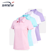 2019 Women Lapel Short Sleeve quick-drying Sports Top Tennis T-shirt Badminton T-shirt Golf T-shirt