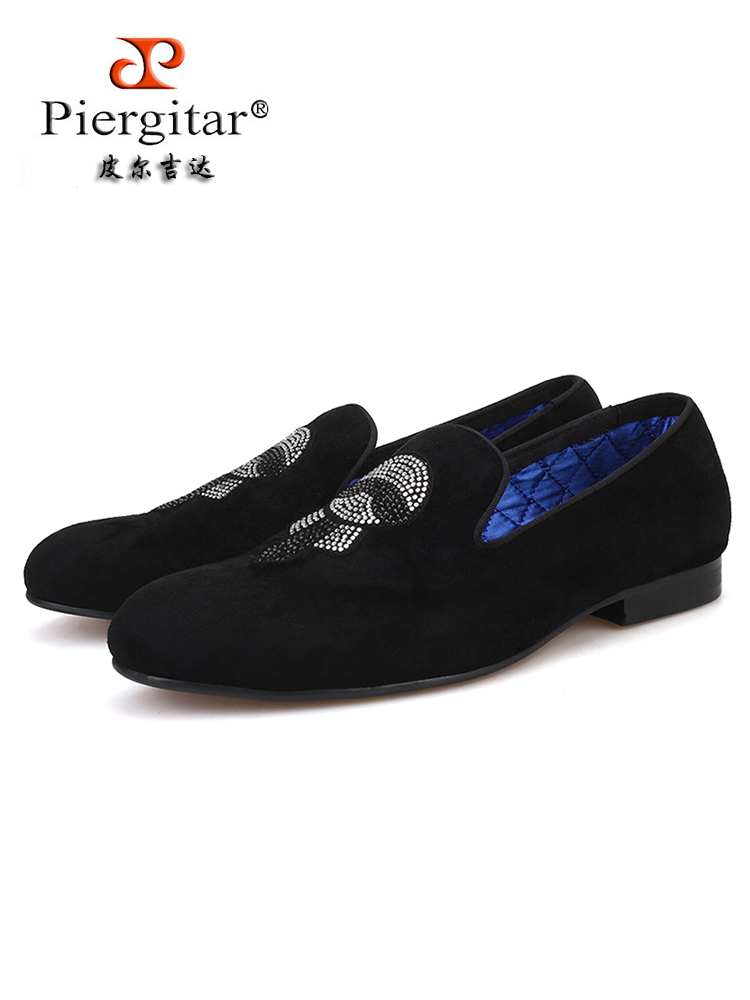 Men's handmade loafers Galeries Lafayette diamond European and American big names with the same trend low-top shoes A pedal lazy shoes