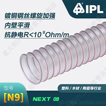 Italian IPL wear-resistant polyester polyurethane TPU steel wire tube anti-static ceramic woodworking dust removal hose hot sale