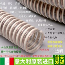 Transparent band ivory PU plastic anti-static copper wire suction powder particles Liquid grease food value hose