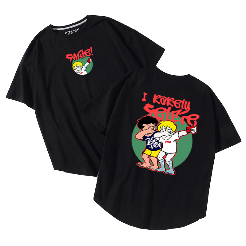 海尔兄弟恶搞t恤短袖男装抖音同款嘻哈宽松情