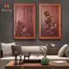 Zen decoration hanging plaque No phase Buddha plaque Buddha hand Lotus wisdom two-handed tea room Living room decoration Chinese wood carving