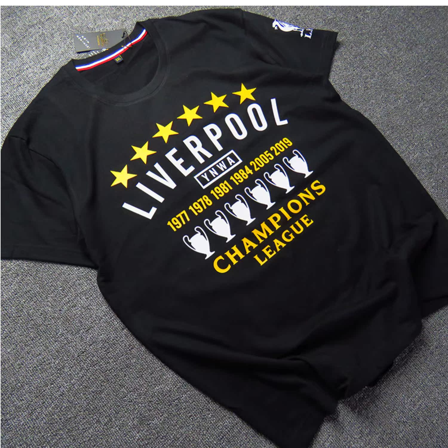 Liverpool Champions League phiên bản cuối cùng lưu niệm t-shirt Madrid ngắn tay áo jersey 1819 mô hình nam và nữ ngắn tay đi qua thủy triều - Áo phông thể thao áo thun tập gym nữ