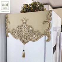 Single double door open refrigerator cover towels washing machine Ghebutian garden cloth art embroidered dust cover Nordic American mountain flower rot