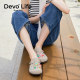 Devo/'s Wo cork slippers half pack casual fashion cute half slippers toe clogs women's 22002