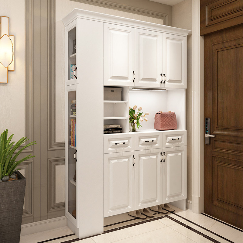 Xuan Guan Cabinet Shoes Cabinet Integrated By Wall Living Room Living Room Entrance Door Entry Partition Cabinet Ostyle Door Hall Household Door Solid Wood Custom
