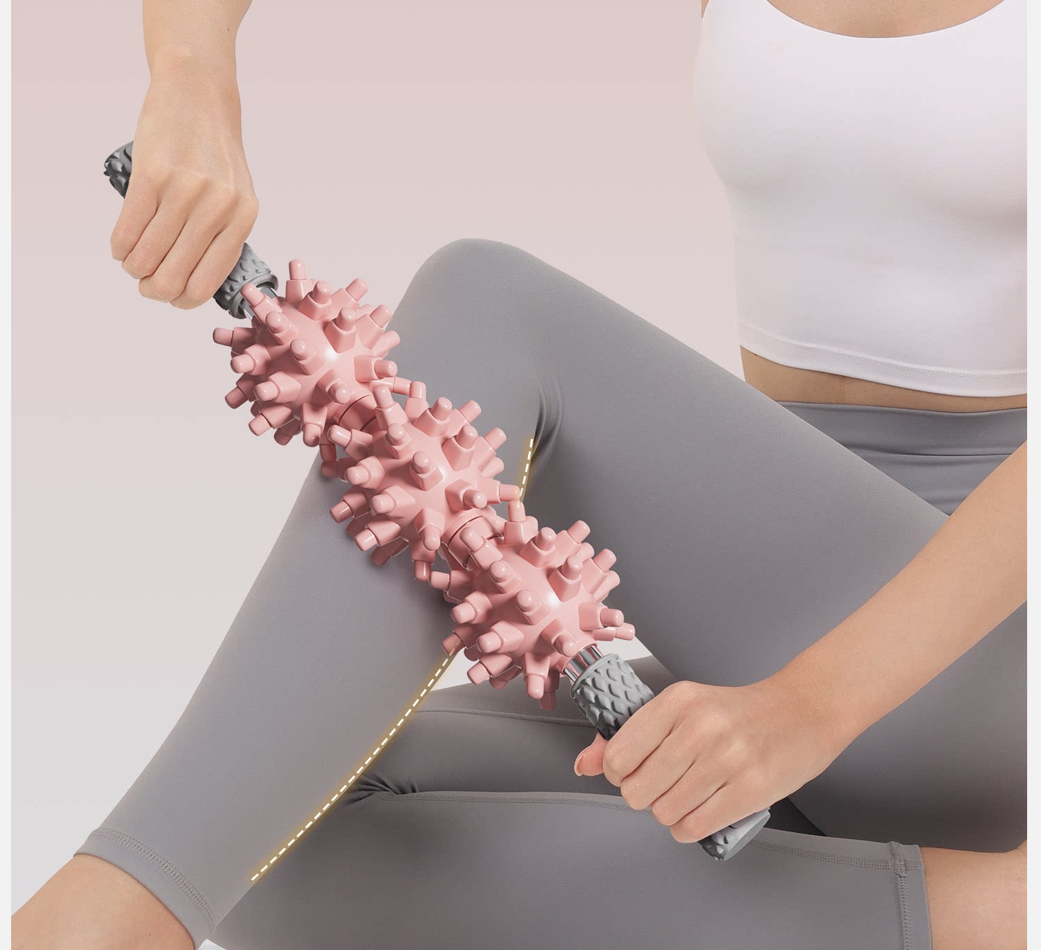 Пена роликовые 狼牙棒按摩棒女腿部深度肌肉放松滚轴滚轮滚小腿腿部琅琊按摩器 Ma Fitness