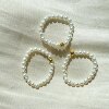 Natural freshwater pearl 18k gold ring women's pearl ring about 3mm