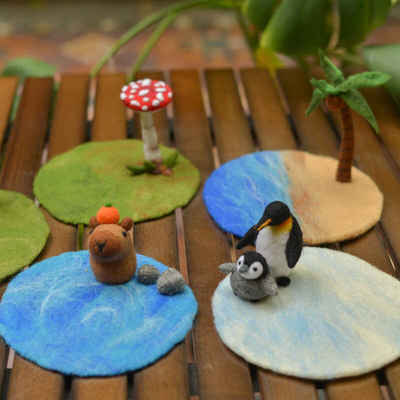 Mushroom Dream Handmade Wool felt creative coasters home accessories