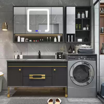 Balcony washing machine one cabinet companion dressing room solid wood Bath Cabinet washing machine cabinet combination
