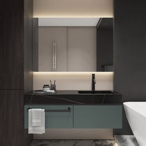 Rock board integrated basin Baths cabinet Composition modern minimalist washroom Handwashing pool washstand Washstand Basin Cabinet Combined Bathroom Cabinet