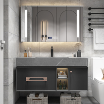 Rock Board Integrated Basin Modern Minima Light Lavish Bath Room Cabinet Combined Toilet Wash Face Wash Wash surface pool Wash Terrace Basin Cabinet
