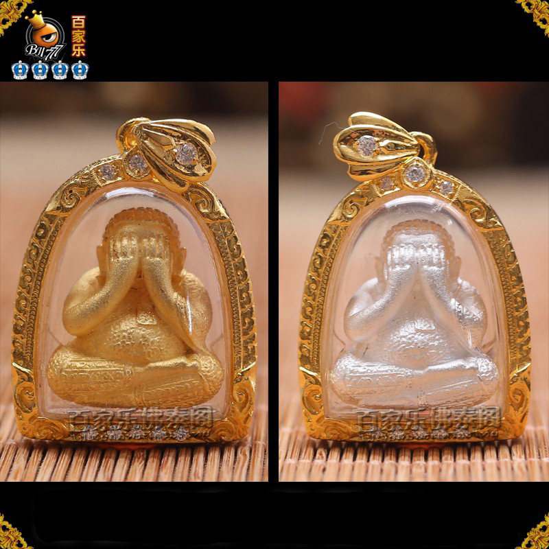 Thai handicrafts Jewelry Baccarat Judgment Rain Pendant Gold-plated diamond case