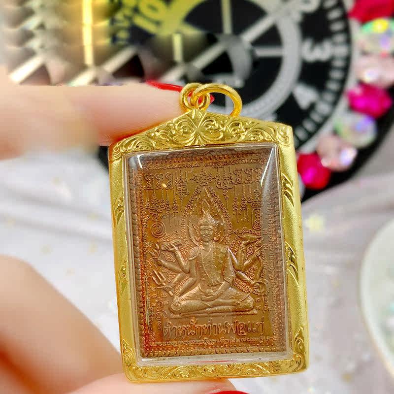 Thai Handicraft Jewelry Emperor Vishnu Baccarat Thai Pavilion Pendant