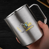 304 stainless steel cup with handle children kindergarten cartoon dinosaur baby baby cup anti - burn fall
