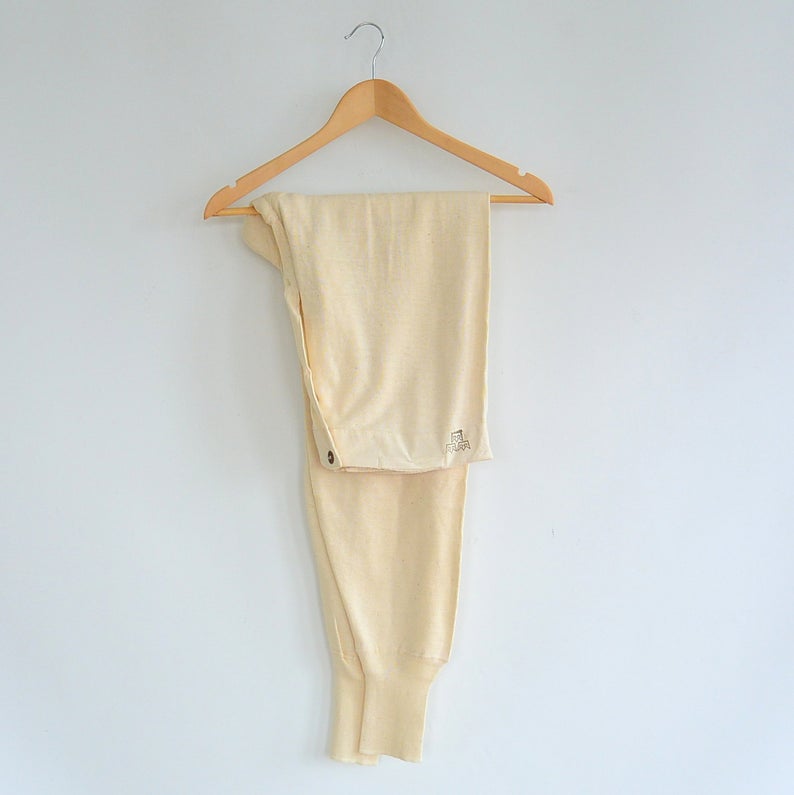 New Swedish military version milky white M59 cotton warm Vintage sanitary pants metal or plastic buckle Triple Crown