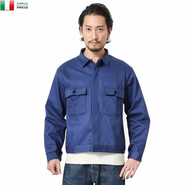 Brand New Italian-Made Military-Style Workwear, Dark Blue Short Jacket, Pure Cotton, 90-2010 Twill Lining Brand New Italian-Made Military-Style Workwear, Dark Blue Short Jacket, Pure Cotton, 90-2010 Twill Lining